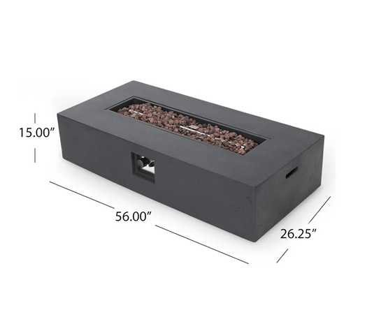 50,000 BTU Rectangular Fire Pit Table - BackyardBliss