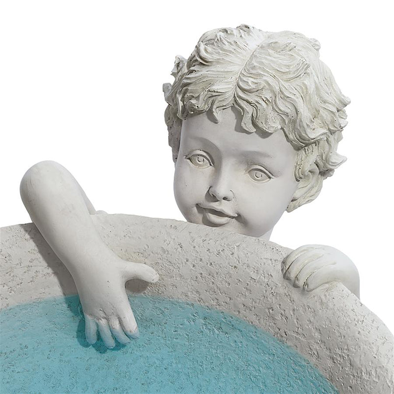 Load image into Gallery viewer, boy sculpture bird bath 
